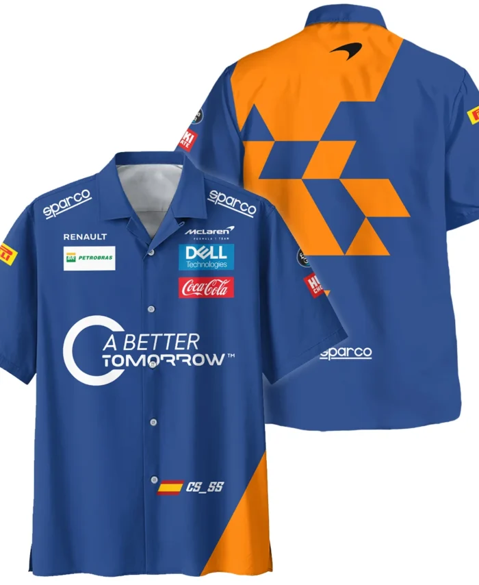 2019 China GP Carlos Sainz Racing Suit McLaren F1 Hawaiian Shirt BLVACS190825A14HW