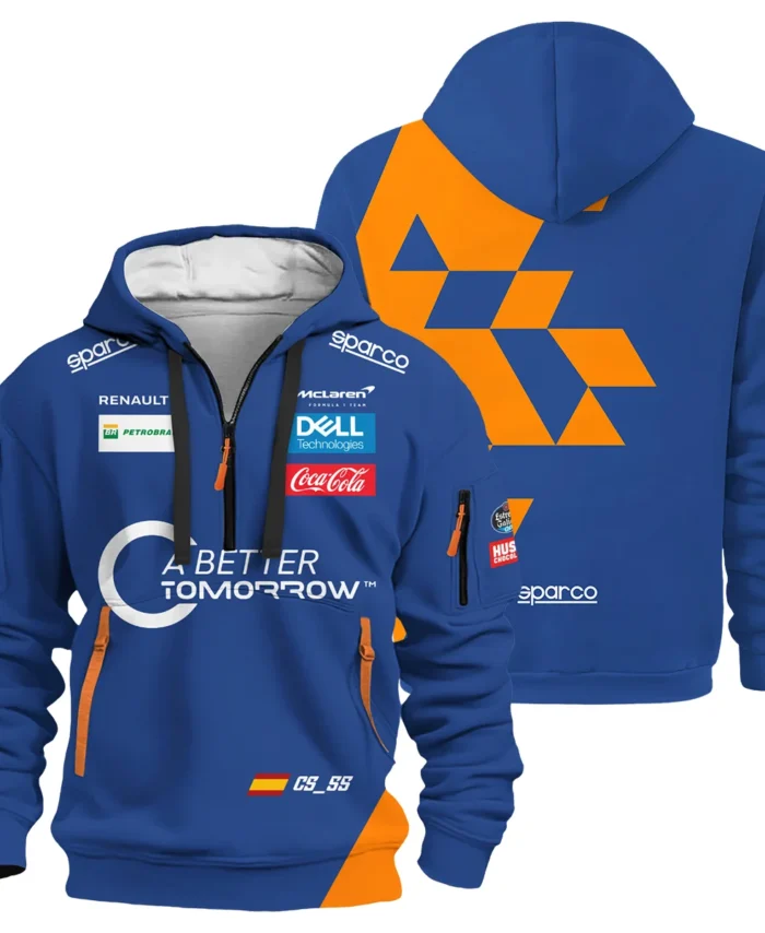 2019 China GP Carlos Sainz Racing Suit McLaren F1 Hoodie Half Zip BLVACS190825A14HDF