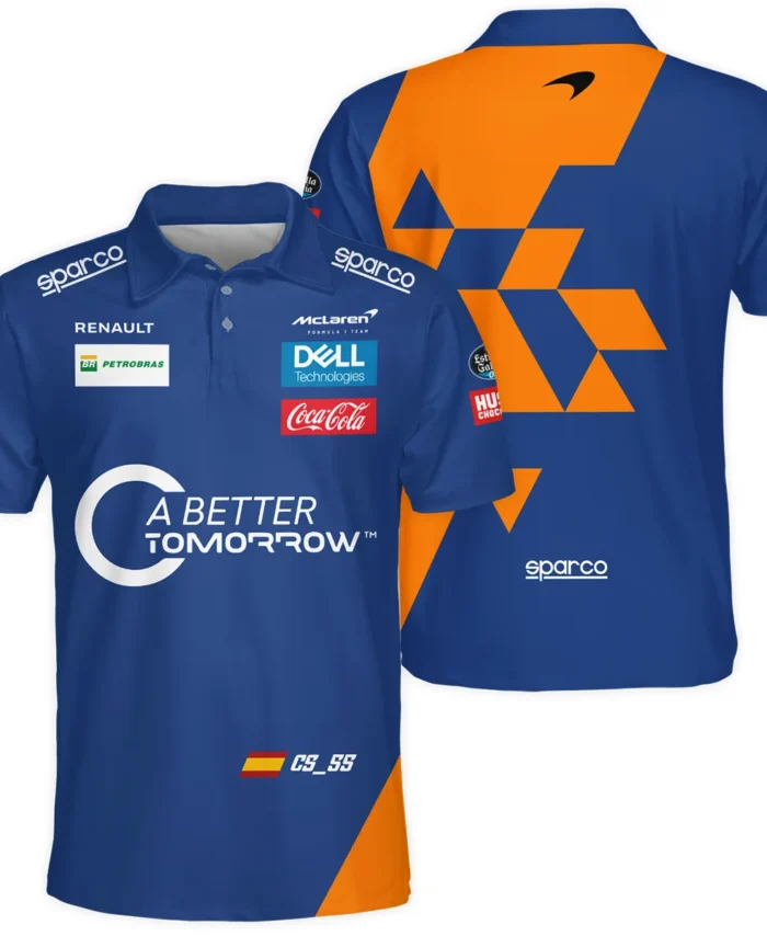 2019 China GP Carlos Sainz Racing Suit McLaren F1 Polo Shirt BLVACS190825A14PL