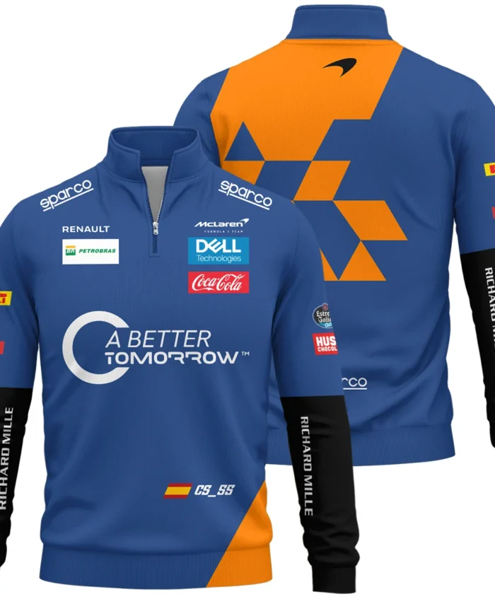 2019 China GP Carlos Sainz Racing Suit McLaren F1 Quarter-Zip Sweatshirt BLVACS190825A14QZS