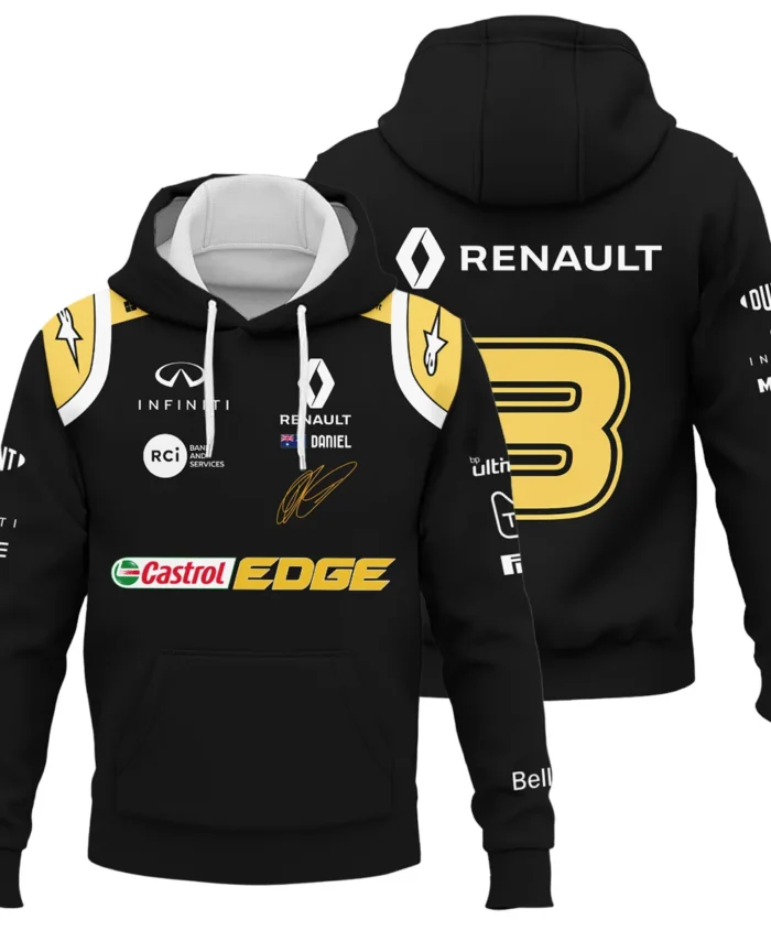 2019 Daniel Ricciardo Renault F1 Team Race Suit Hoodie BLVA180725A02HD