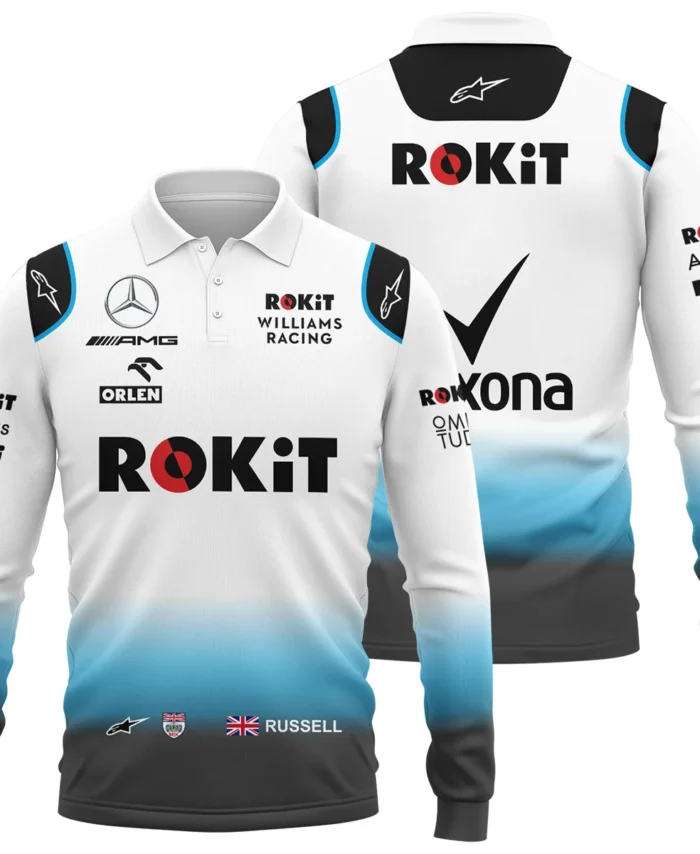 2019 George Russell Racing Suit Williams F1 Long Polo Shirt BLVAGR080925A5LPL