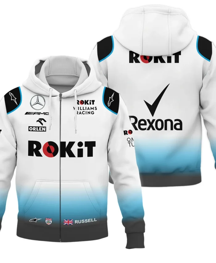 2019 George Russell Racing Suit Williams F1 Zipper Hoodie BLVAGR080925A5ZHD