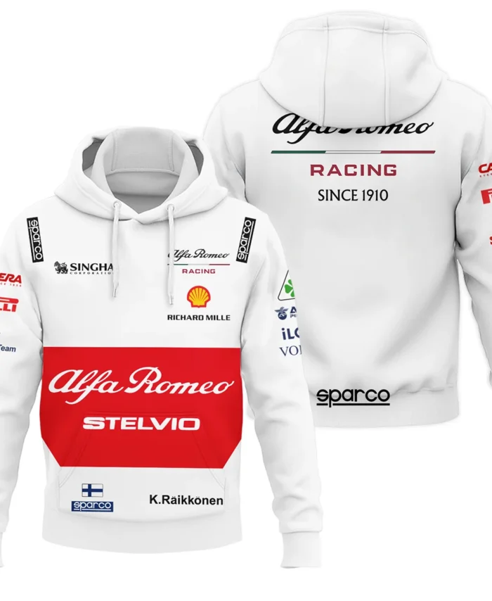 2019 Kimi Raikkonen Racing Suit Alfa Romeo F1 Hoodie BLVAKR191125A6HD