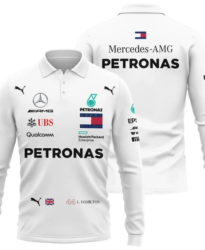 2019 Lewis Hamilton Racing Suit Mercedes F1 Long Polo Shirt BLVALH260825A5LPL