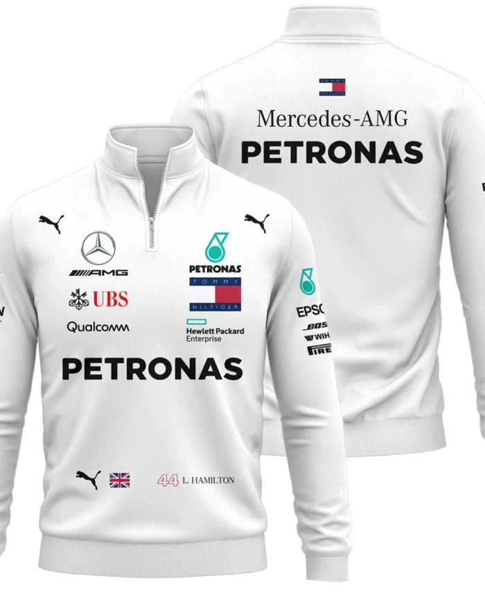 2019 Lewis Hamilton Racing Suit Mercedes F1 Quarter-Zip Sweatshirt BLVALH260825A5QZS