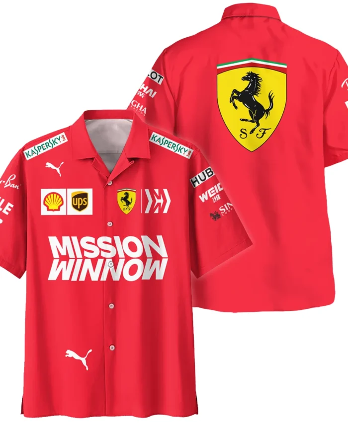 2019 Sebastian Vettel Racing Suit Ferrari F1 Hawaiian Shirt BLVASV110925A10HW