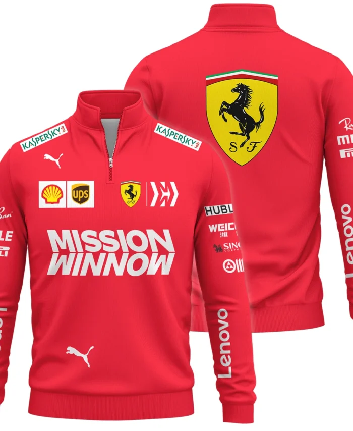 2019 Sebastian Vettel Racing Suit Ferrari F1 Quarter-Zip Sweatshirt BLVASV110925A10QZS