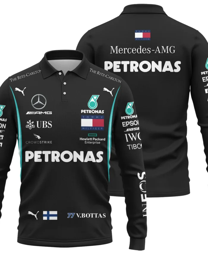 2019 Valtteri Bottas Racing Suit Mercedes F1 Long Polo Shirt BLVAVB130925A1LPL