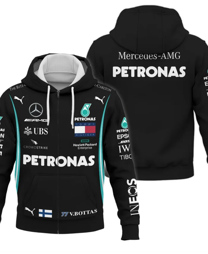 2019 Valtteri Bottas Racing Suit Mercedes F1 Zipper Hoodie BLVAVB130925A1ZHD