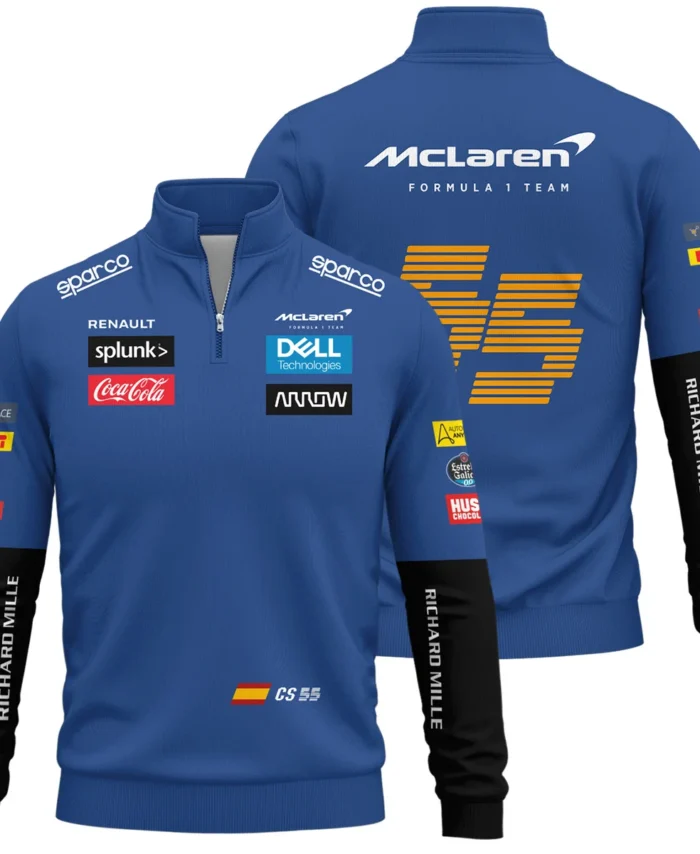 2020 Carlos Sainz Racing Suit McLaren F1 Quarter-Zip Sweatshirt BLVACS190825A16QZS
