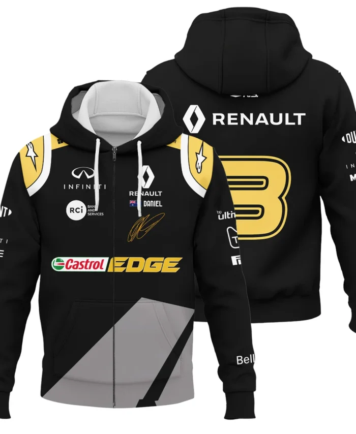 2020 Daniel Ricciardo Renault Alpinestars Race Suit Zipper Hoodie BLVA180725A04ZHD