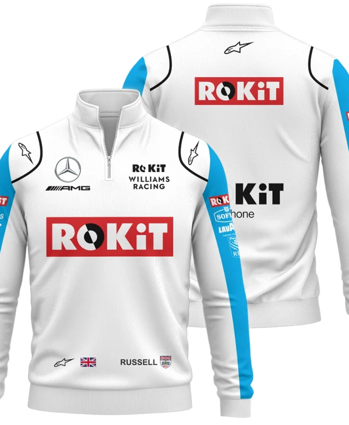 2020 George Russell Racing Suit Williams F1 Quarter-Zip Sweatshirt BLVAGR080925A4QZS