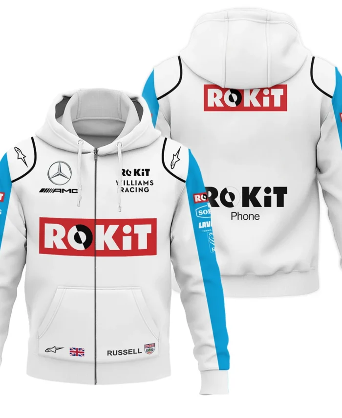 2020 George Russell Racing Suit Williams F1 Zipper Hoodie BLVAGR080925A4ZHD
