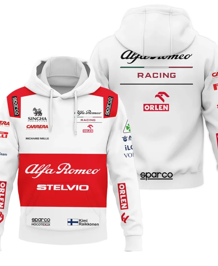 2020 Kimi Raikkonen Racing Suit Alfa Romeo F1 Hoodie BLVAKR191125A7HD