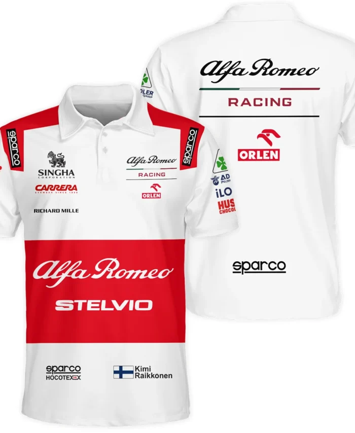 2020 Kimi Raikkonen Racing Suit Alfa Romeo F1 Polo Shirt BLVAKR191125A7PL