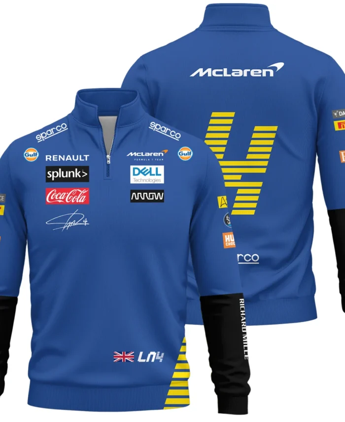 2020 Lando Norris Racing Suit McLaren F1 Quarter-Zip Sweatshirt BLVALN120825A1QZS