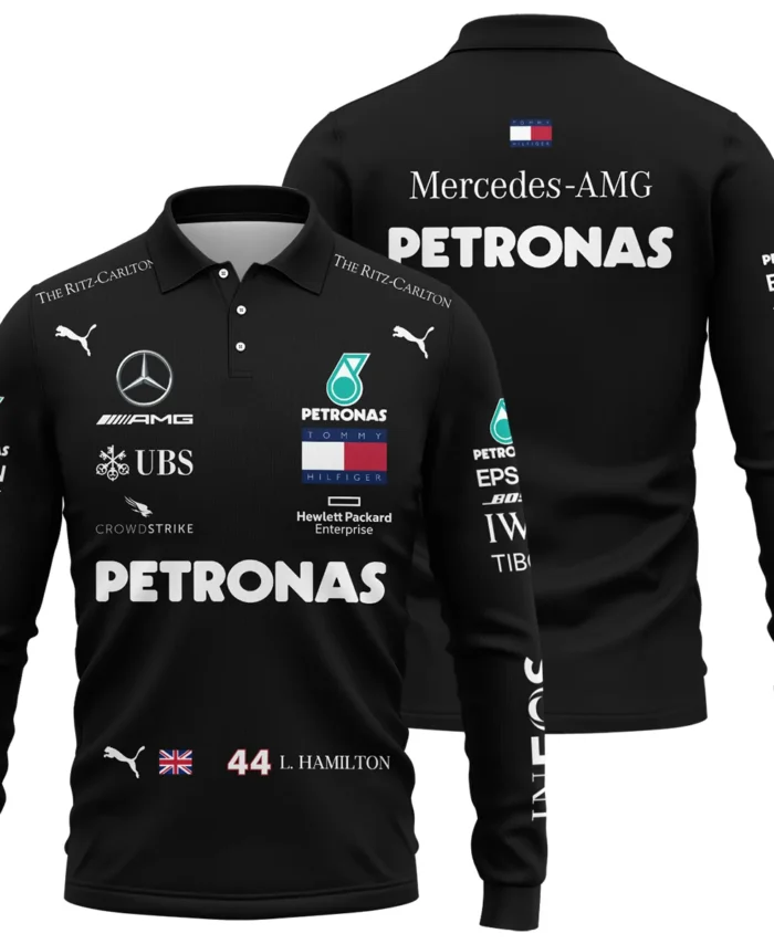 2020 Lewis Hamilton Racing Suit Mercedes F1 Long Polo Shirt BLVALH180825A3LPL