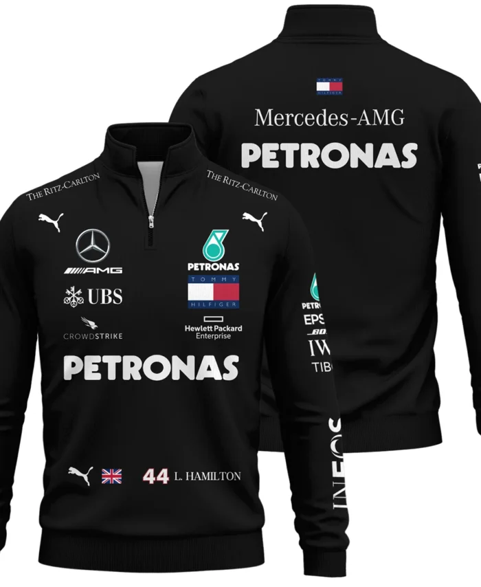 2020 Lewis Hamilton Racing Suit Mercedes F1 Quarter-Zip Sweatshirt BLVALH180825A3QZS