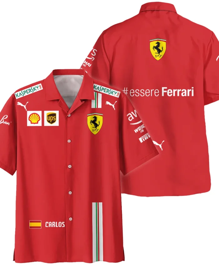 2021 Carlos Sainz Racing Suit Ferrari F1 Hawaiian Shirt BLVACS190825A3HW