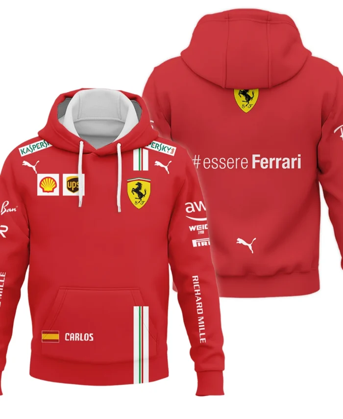 2021 Carlos Sainz Racing Suit Ferrari F1 Hoodie BLVACS190825A3HD