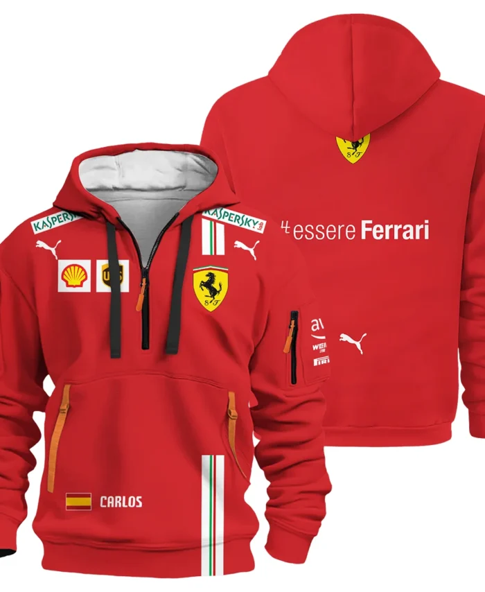 2021 Carlos Sainz Racing Suit Ferrari F1 Hoodie Half Zip BLVACS190825A3HDF