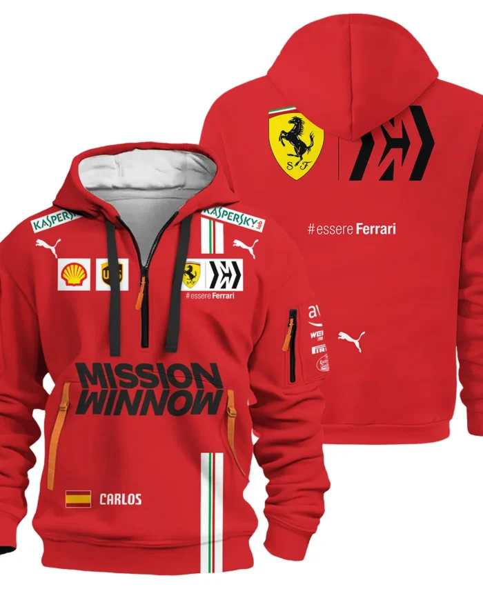 2021 Carlos Sainz Racing Suit Ferrari F1 Hoodie Half Zip BLVACS190825A7HDF