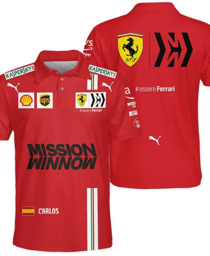 2021 Carlos Sainz Racing Suit Ferrari F1 Polo Shirt BLVACS190825A7PL