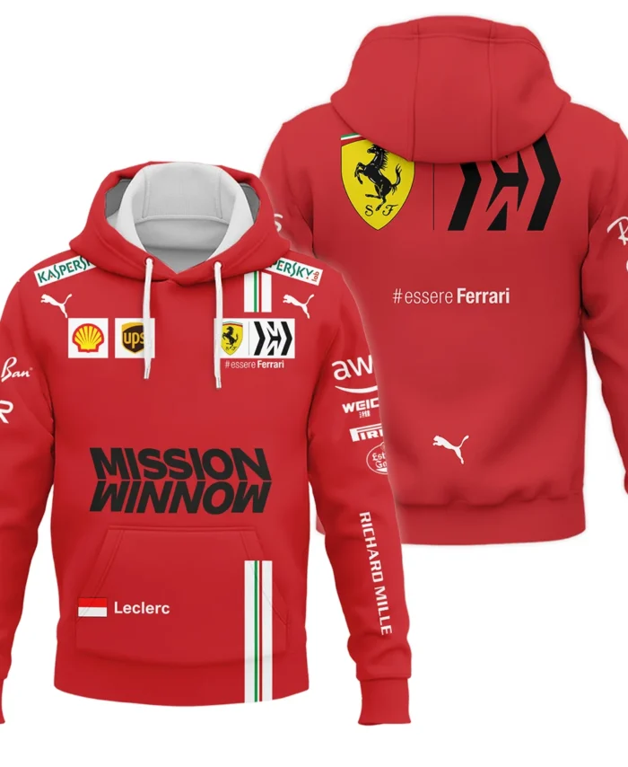 2021 Charles Leclerc Racing Suit Ferrari F1 Hoodie BLVACL190825A8HD