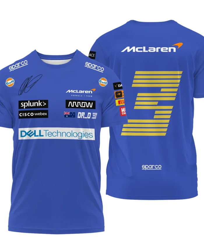2021 Daniel Ricciardo McLaren F1 Team Race Suit T-Shirt BLVA180725A03TS