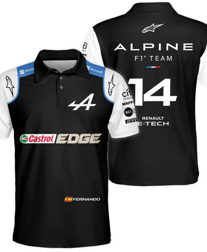2021 Fernando Alonso Racing Suit Alpine F1 Polo Shirt BLVAFA030925A9PL