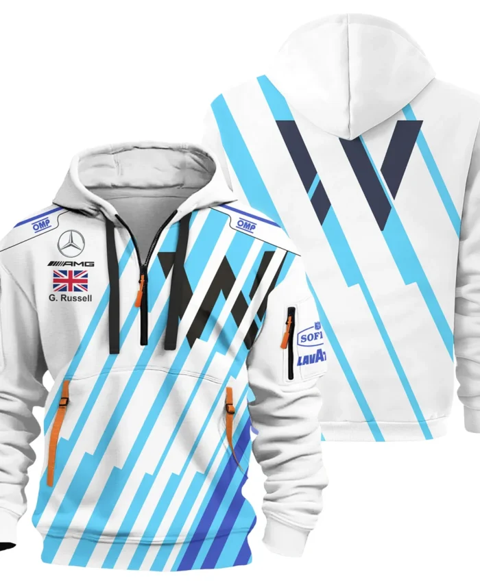 2021 George Russell Racing Suit Williams F1 Hoodie Half Zip BLVAGR080925A8HDF