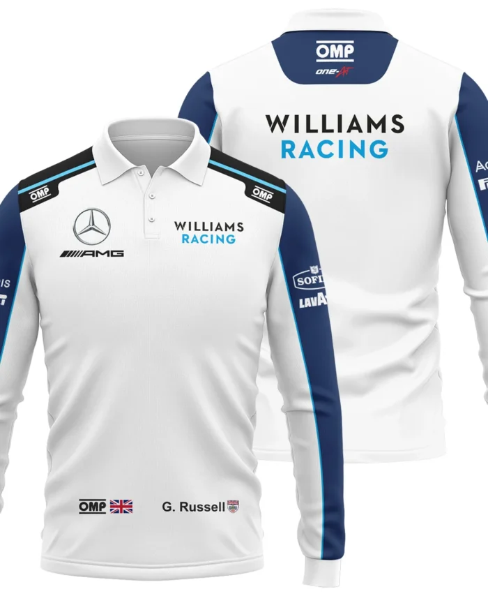 2021 George Russell Racing Suit Williams F1 Long Polo Shirt BLVAGR080925A3LPL