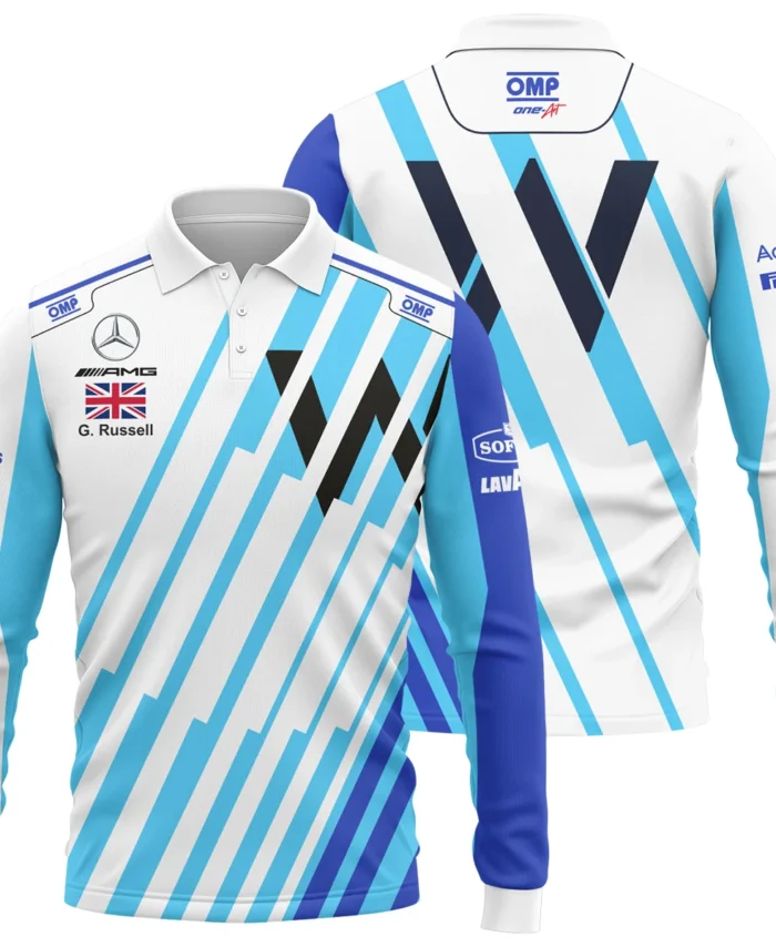 2021 George Russell Racing Suit Williams F1 Long Polo Shirt BLVAGR080925A8LPL