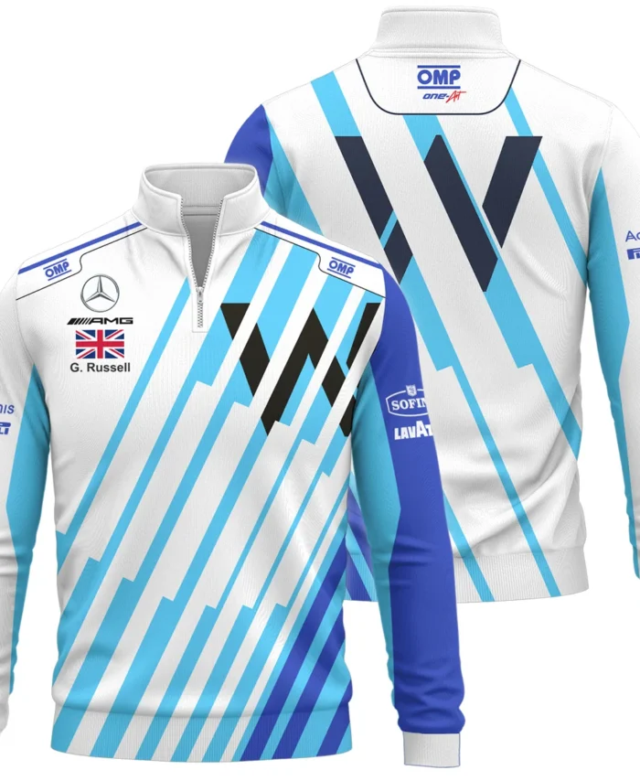 2021 George Russell Racing Suit Williams F1 Quarter-Zip Sweatshirt BLVAGR080925A8QZS