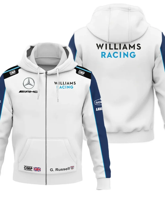 2021 George Russell Racing Suit Williams F1 Zipper Hoodie BLVAGR080925A3ZHD