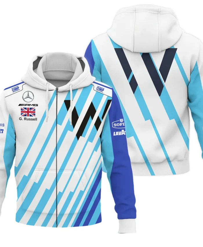 2021 George Russell Racing Suit Williams F1 Zipper Hoodie BLVAGR080925A8ZHD