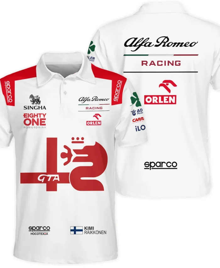 2021 Kimi Raikkonen Racing Suit Alfa Romeo F1 Polo Shirt BLVAKR191125A8PL