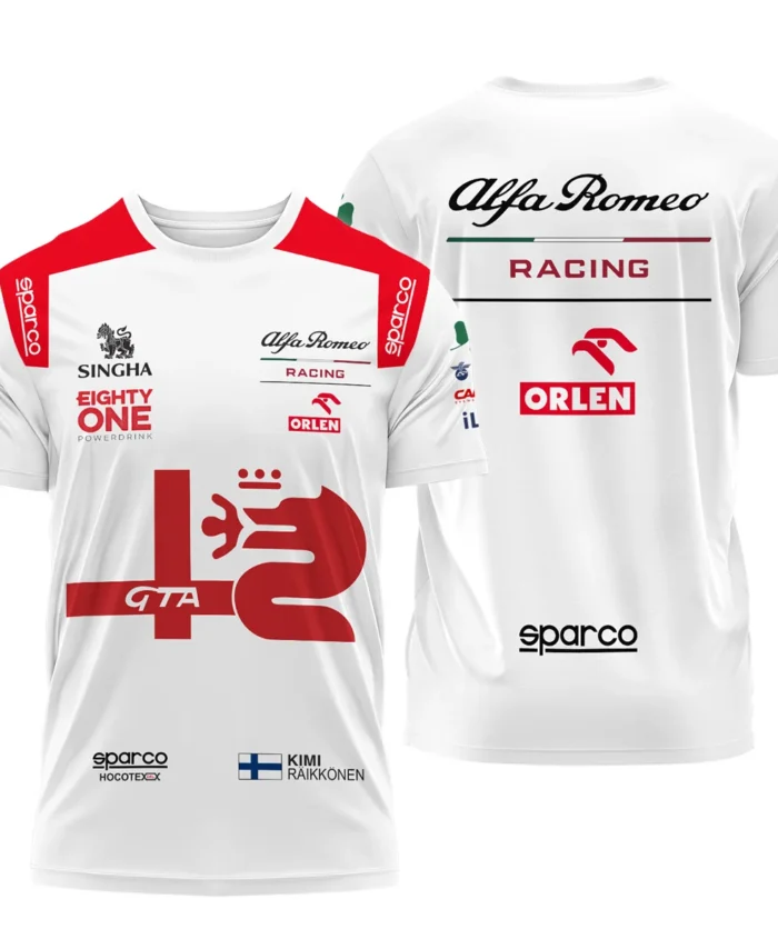 2021 Kimi Raikkonen Racing Suit Alfa Romeo F1 T-Shirt BLVAKR191125A8TS