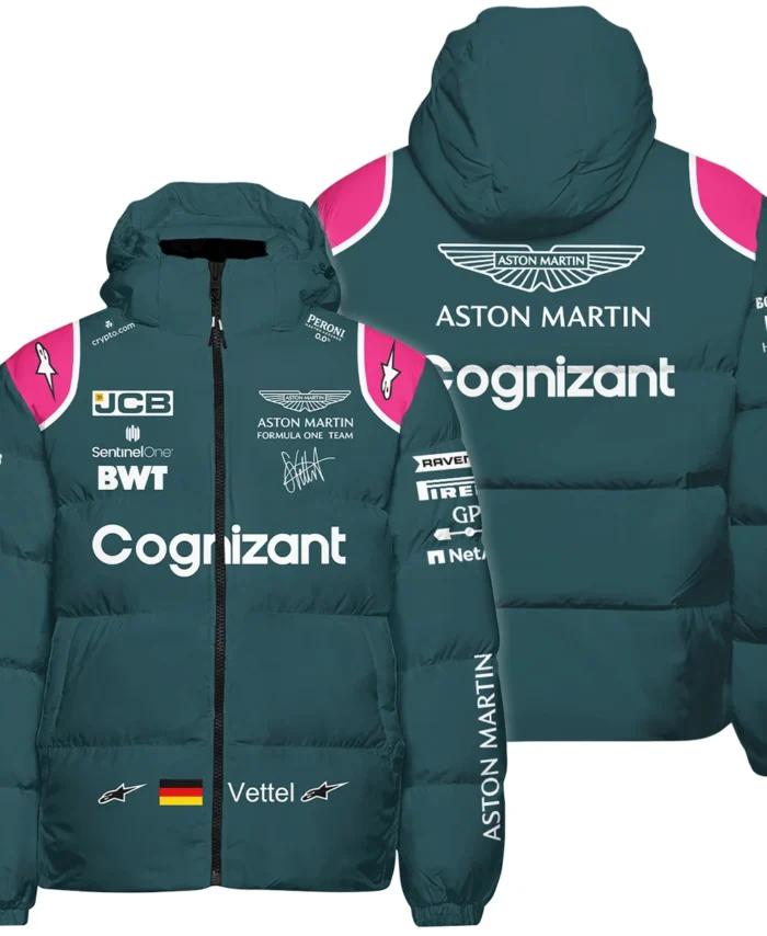 2021 Sebastian Vettel Racing Suit Aston Martin F1 Down & Puffer Jackets BLVASV110925A2HCJ