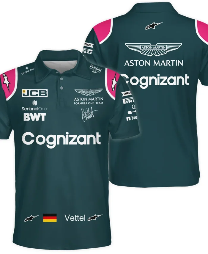 2021 Sebastian Vettel Racing Suit Aston Martin F1 Polo Shirt BLVASV110925A2PL