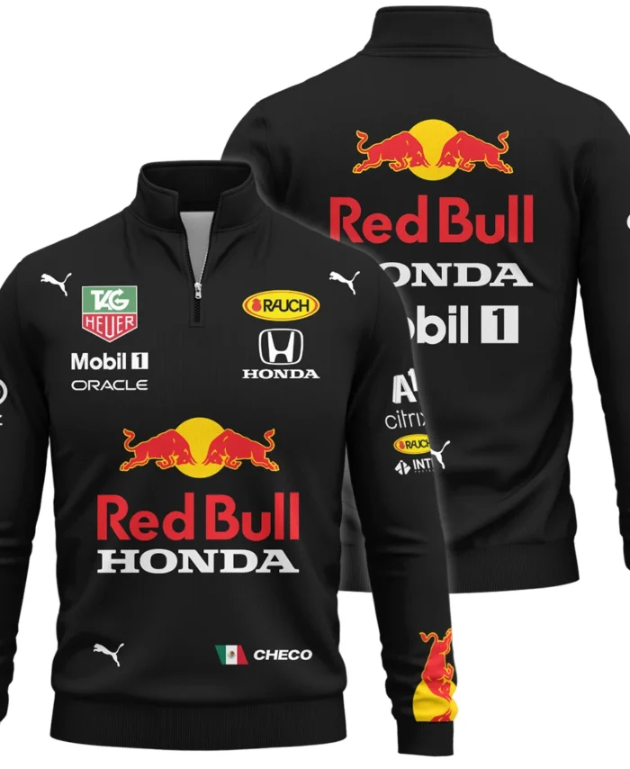 2021 Sergio Perez Racing Suit Red Bull Racing F1 Quarter-Zip Sweatshirt BLVASP170925A1QZS
