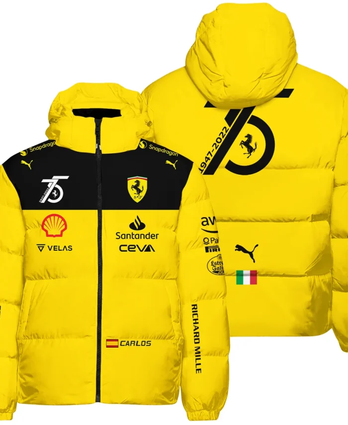 2022 75th Anniversary Carlos Sainz Racing Suit Ferrari F1 Down & Puffer Jackets BLVACS190825A13HCJ