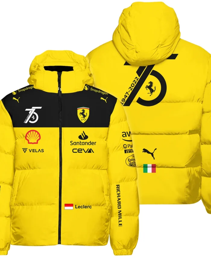 2022 75th Anniversary Charles Leclerc Racing Suit Ferrari F1 Down & Puffer Jackets BLVACL190825A13HCJ