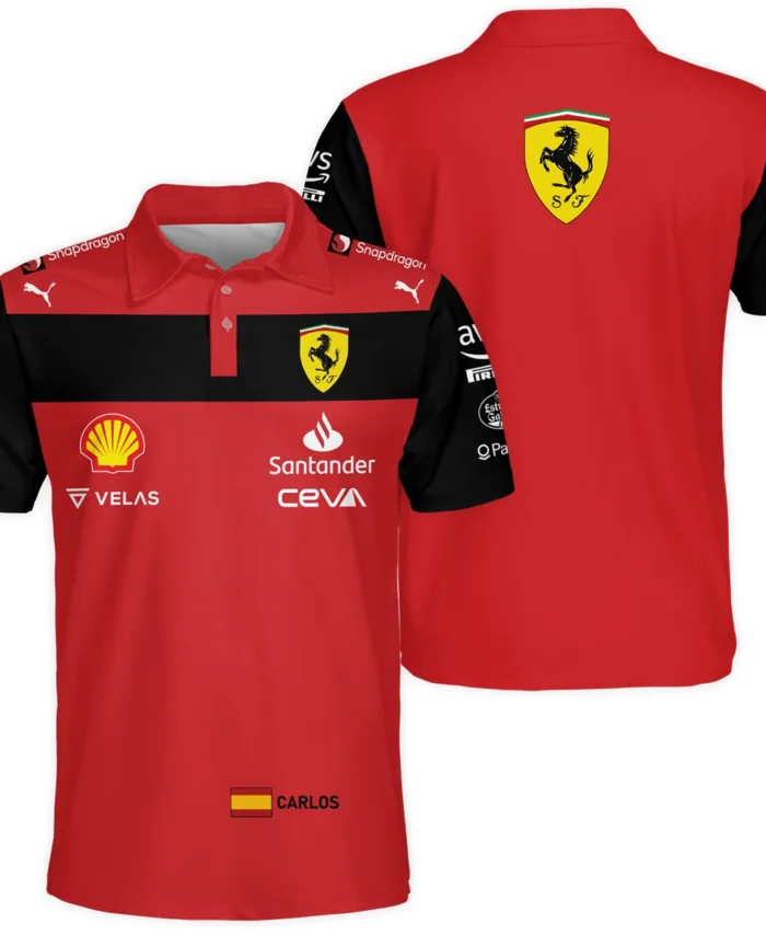 2022 Carlos Sainz Racing Suit Ferrari F1 Polo Shirt BLVACS190825A11PL