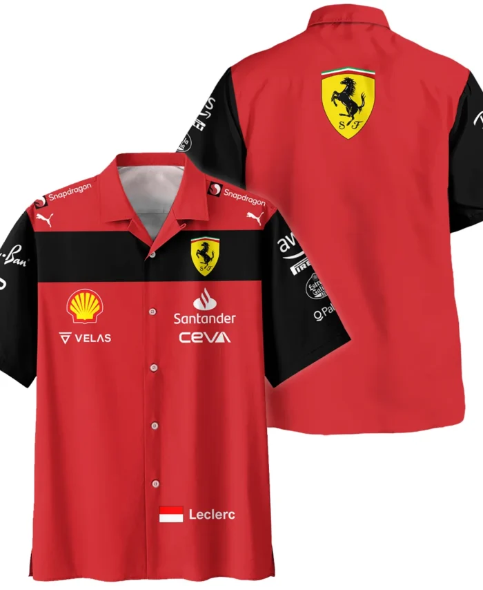 2022 Charles Leclerc Racing Suit Ferrari F1 Hawaiian Shirt BLVACL190825A11HW