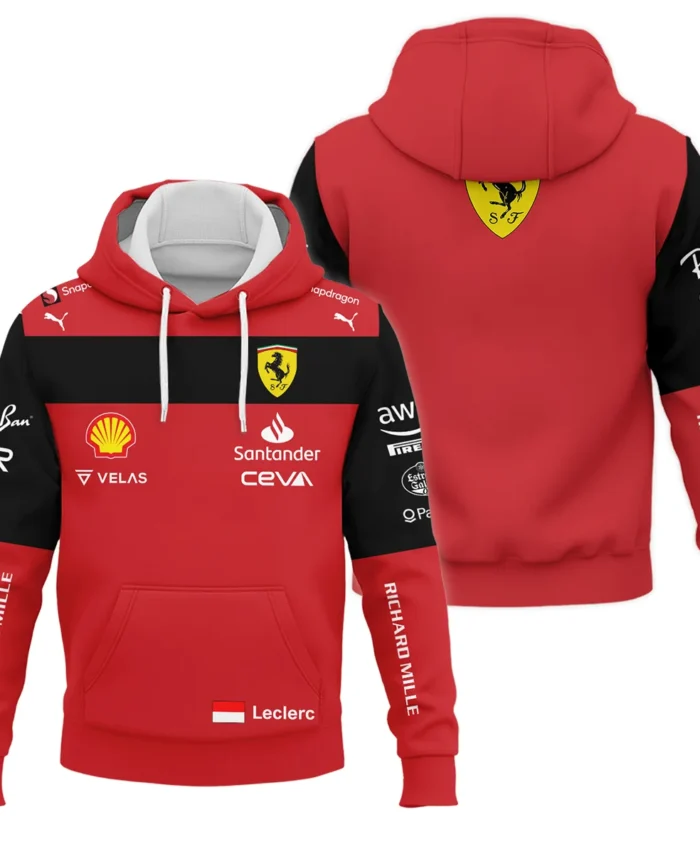2022 Charles Leclerc Racing Suit Ferrari F1 Hoodie BLVACL190825A11HD