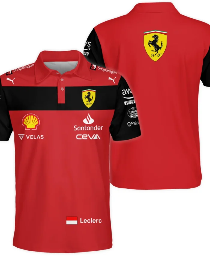 2022 Charles Leclerc Racing Suit Ferrari F1 Polo Shirt BLVACL190825A11PL