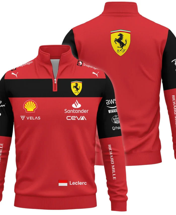 2022 Charles Leclerc Racing Suit Ferrari F1 Quarter-Zip Sweatshirt BLVACL190825A11QZS