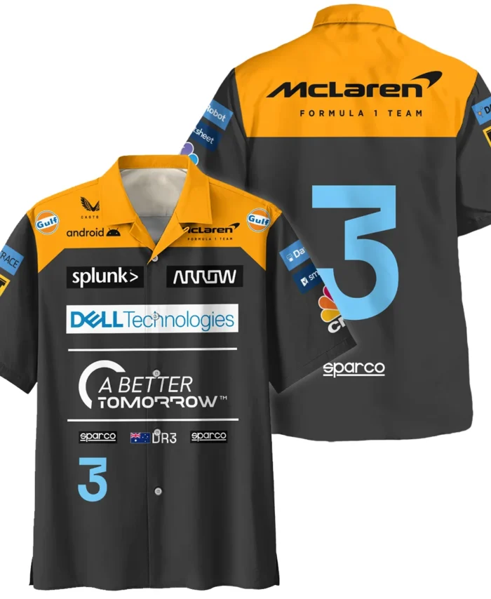 2022 Daniel Ricciardo McLaren F1 Team Race Suit Hawaiian Shirt BLVA180725A06HW